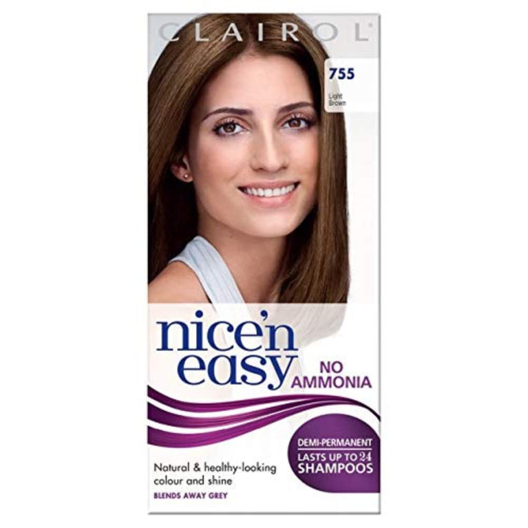 Clairol Nice'n Easy No Ammonia Hair Dye, 755 Medium Light Brown