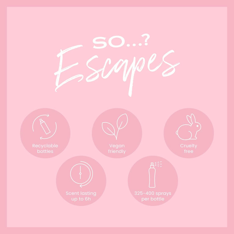 So...? Escapes Women's Gift Set - 4 X 50ml Fruity and Floral Body Mist Set