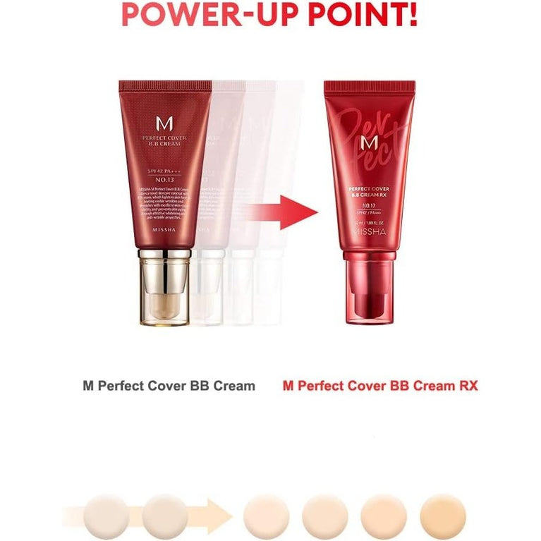 MISSHA M Ultimate BB Cream RX with SPF42/PA+++ in No. 21 Light Beige 50ml/1.69fl.oz - Multifunctional Beauty Cream for Flawless Coverage, UV Protection, Deep Hydration, and Anti-Aging Benefits