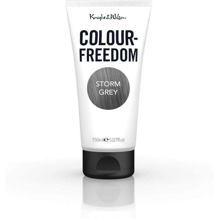 Knight & Wilson Colour-Freedom 150ml Storm Grey Semi-Permanent Hair Colour - Ultra-Vibrant Vegan Friendly Colour Mask with Shine Booster Complex - Ammonia Free Colour Lasts Up To 6-10 Washes