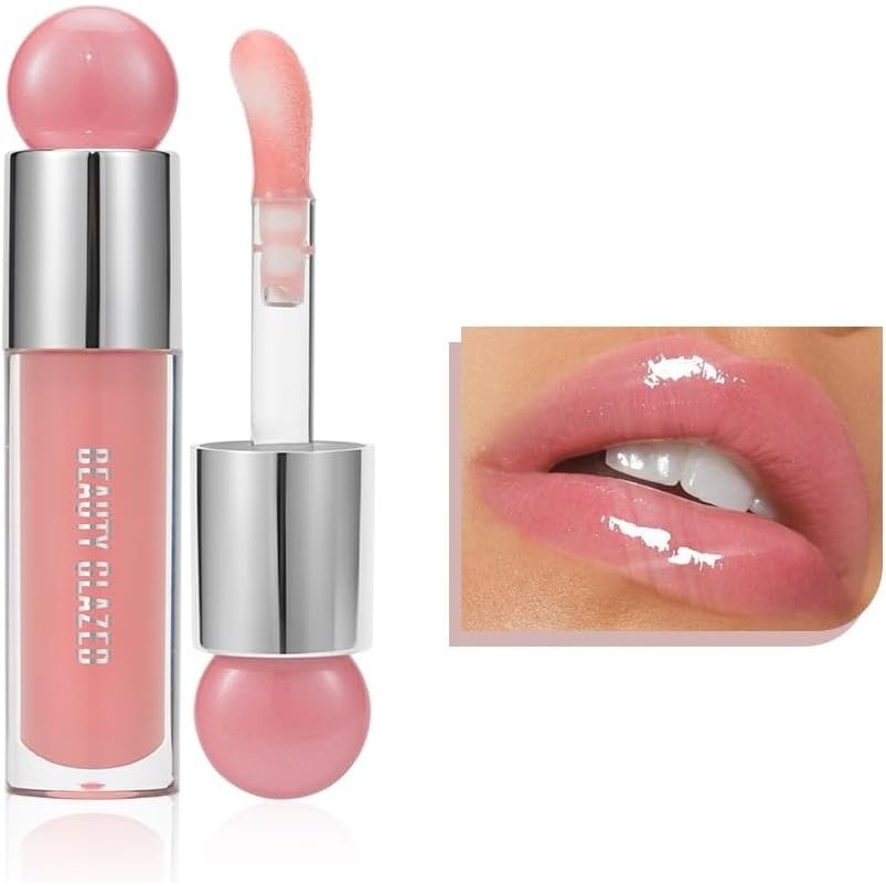 Lustrous Lip Glaze Lip Tint Set - Hydrating & Nourishing, Non-Sticky Long Wear Lipstick, Assorted Color Lip Gloss with Voluminous Brush Head - Perfect Makeup Gift for Women (# 105)