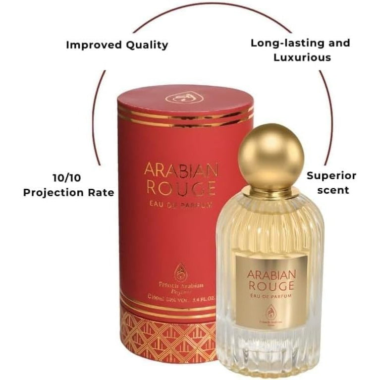 Arabian Rouge 540 100ml EDP Perfume Spray - Turkish Rose, Oud, Bulgarian Rose, Violet