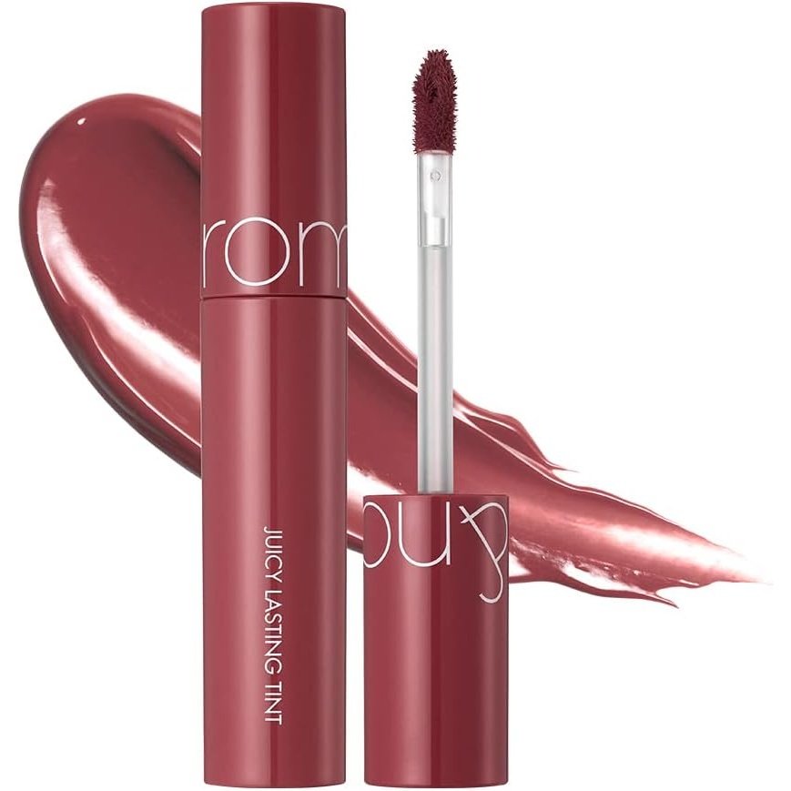 Rom&nd Peachy Glow Lasting Tint | K-Beauty Lip Gloss | 5.5g / 0.2 oz (18 MULLED PEACH) | MLBB, Transparent & Fresh Makeup