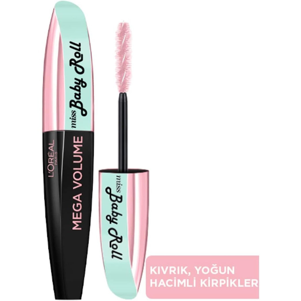 L'Oréal Instant Lash Lift Mega Volume Mascara, Black, 9.1 ml (Single Pack)