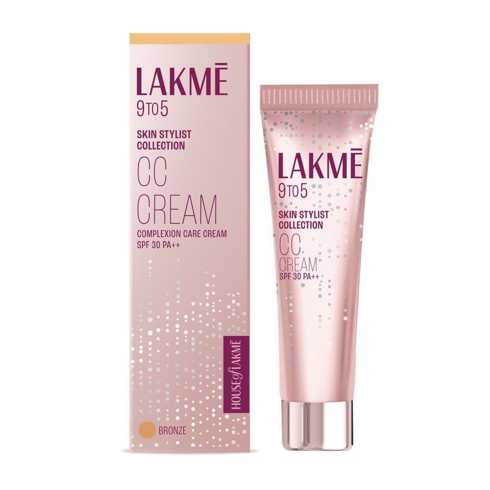 Lakme 9 To 5 SPF 30 Bronze CC Cream - Dark Spot Concealer and Skin Nourisher, 30g