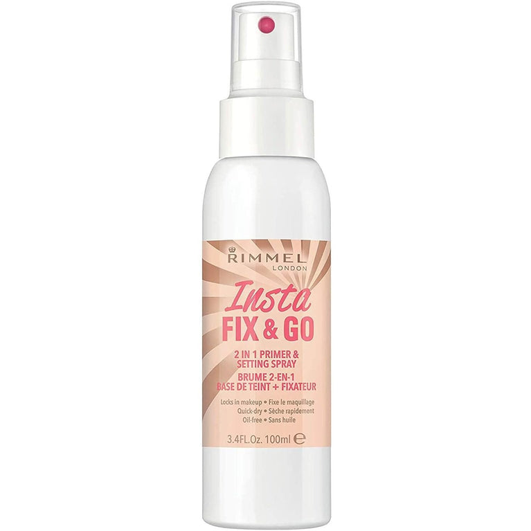 Rimmel London Dual Action Primer & Setting Spray - 100 ml for Extended, Flawless Makeup Wear