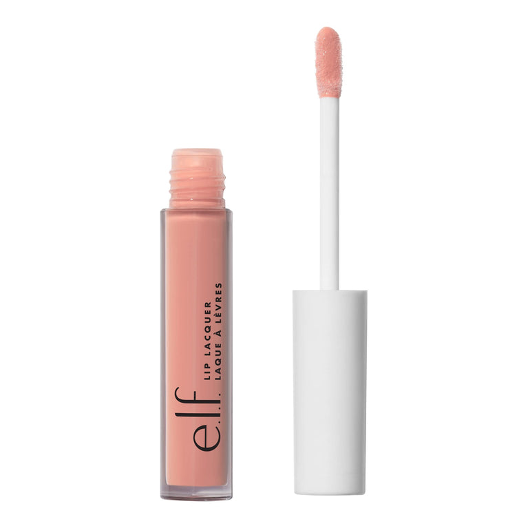 e.l.f. Ultra-Shiny Vitamin-Infused Lip Lacquer, Whisper Pink - Nourishing and Hydrating Vegan Lip Gloss with Sheer Colour, Non-Sticky Formula, Cruelty-Free