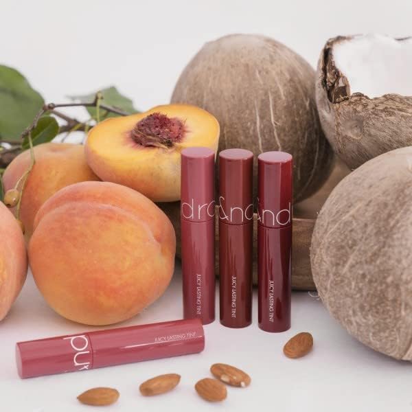 Rom&nd Peachy Glow Lasting Tint | K-Beauty Lip Gloss | 5.5g / 0.2 oz (18 MULLED PEACH) | MLBB, Transparent & Fresh Makeup