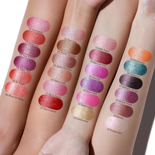 OULAC 3D Metallic Shine Glitter Lipstick, Nude High-Intensity Lipcolor, Brown Moisturizing & Long-Lasting, Vegan & Cruelty-Free, Full-Coverage Lip Envy(07) 4.3 g/0.15 oz