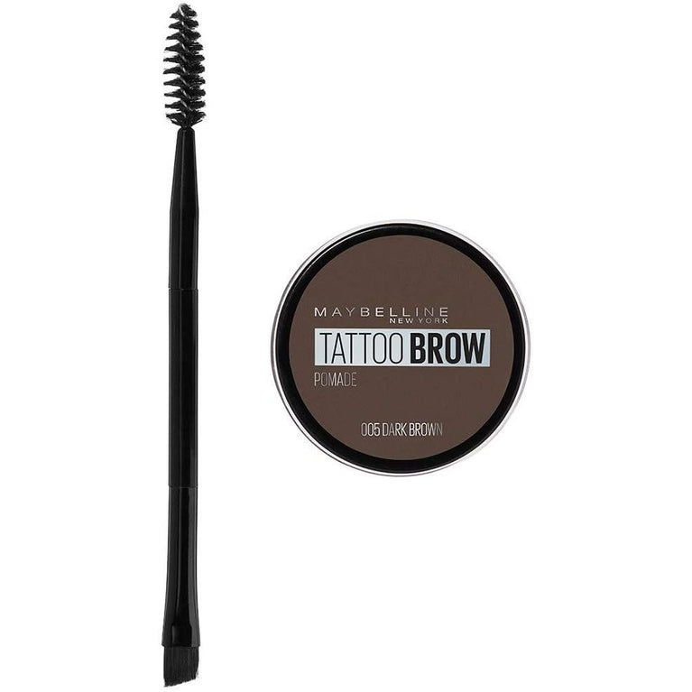 Maybelline Dark Brown Tattoo Brow Pomade Pot - Longlasting, Smudge-Proof, 5g, Single Pack