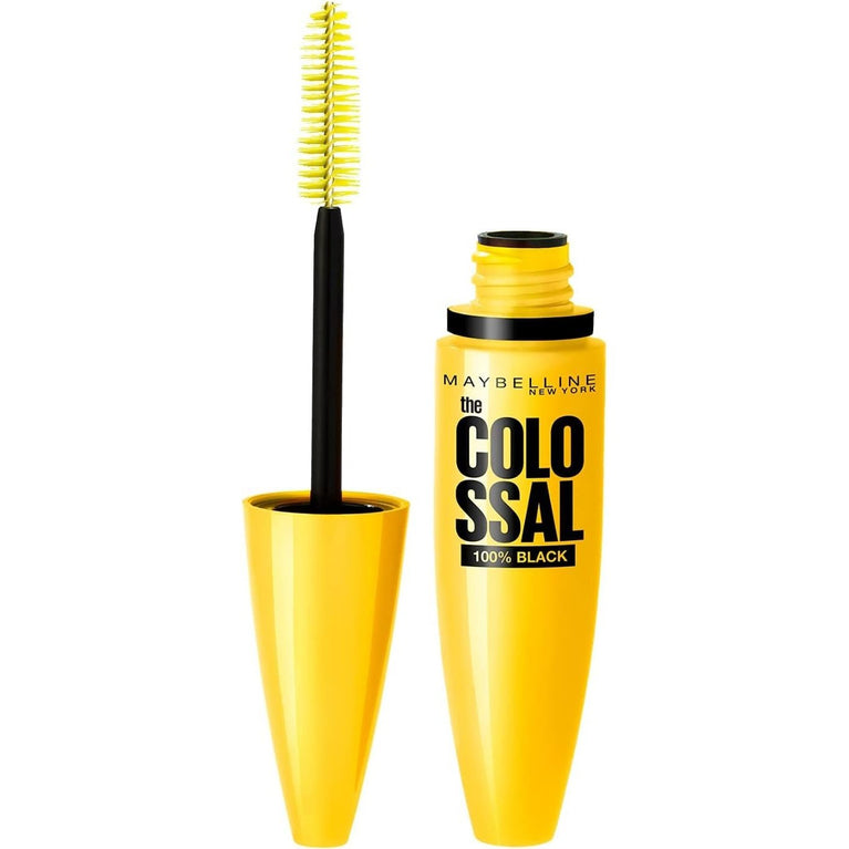 Maybelline 100% Carbon Black Colossal Mascara, 10.7ml - Suitable for Sensitive Eyes