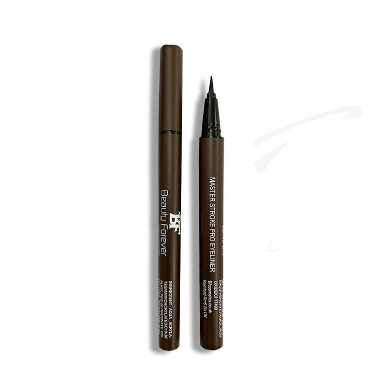Ultimate Precision Eyeliner Pen by Beauty Forever - Long-Lasting & Waterproof, Semi-Matte Finish, Ideal for All Eye Types, Available in Black and Brown