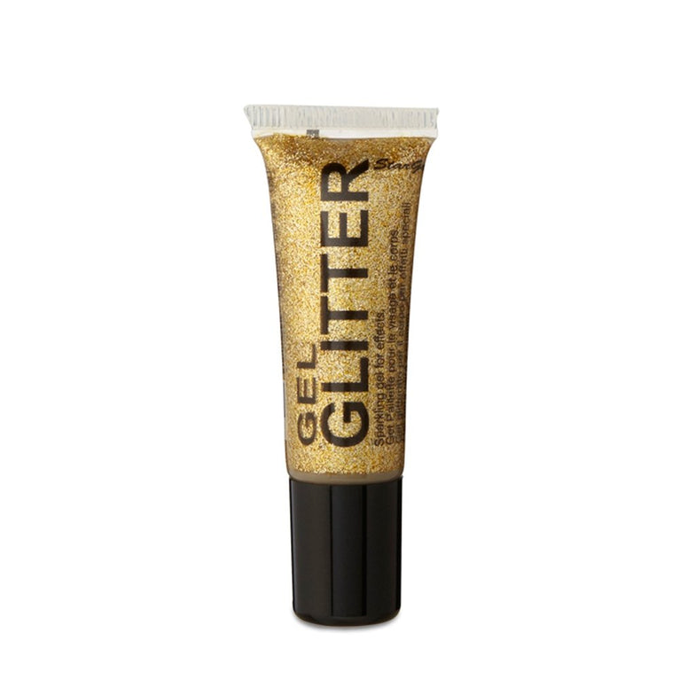 Golden Glamour Gel Glitter: Sparkle Infused Face & Body Gel with Precision Applicator