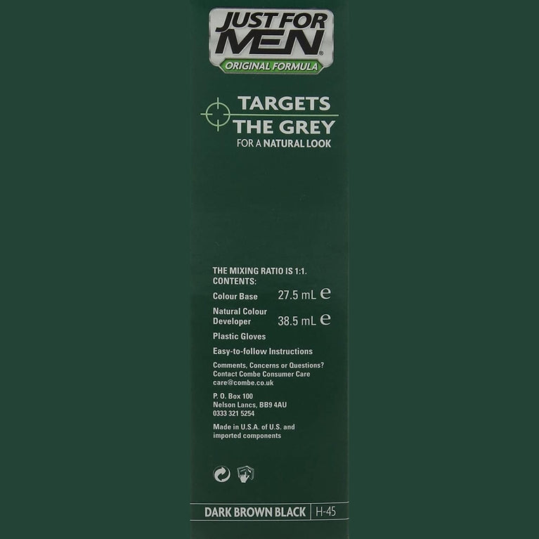 Natural-Looking Dark Brown Black Hair Dye for Men - H45