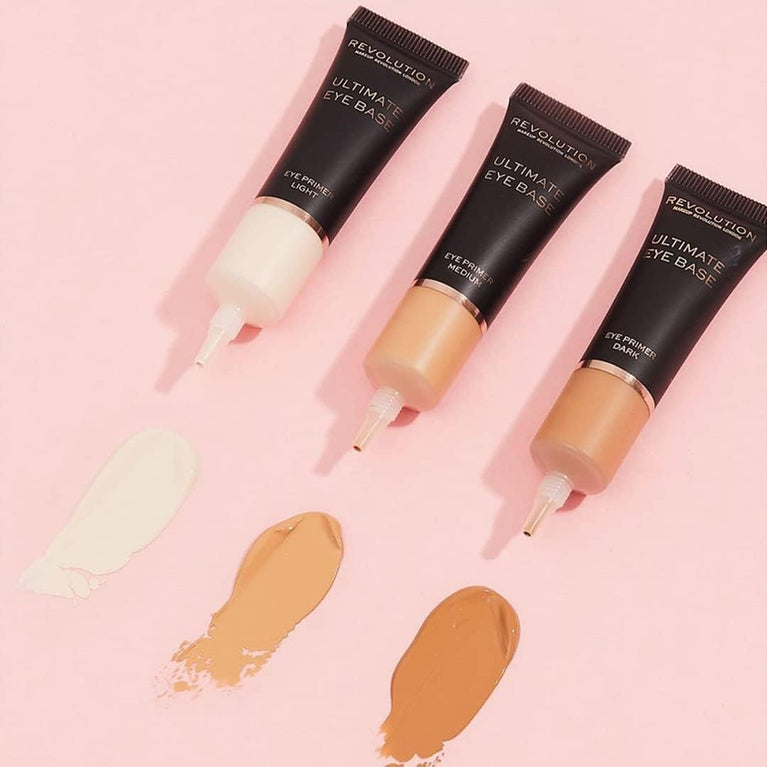 Revolution Ultimate Eye Base Makeup Primer for Long-Lasting Crease-Free Wear, Light, 15 ml - Vegan and Cruelty Free