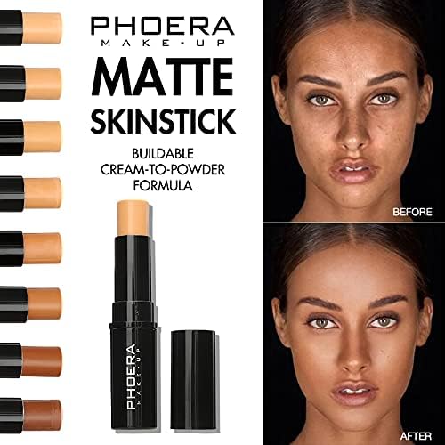 PHOERA 3-in-1 Concealer, Highlighter & Contour Stick - Waterproof Full Coverage Makeup for Medium Skin Tones