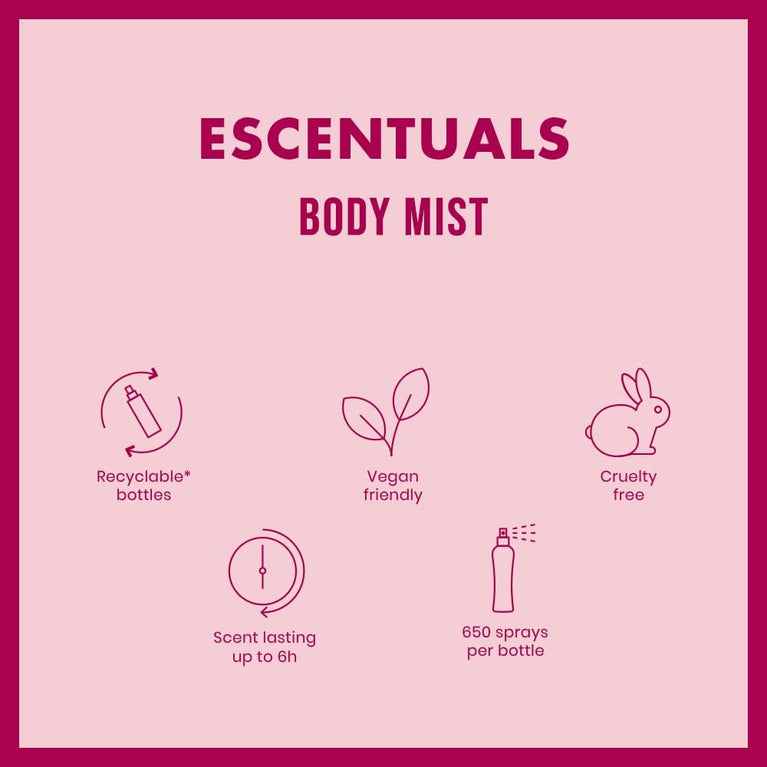 Escentuals Mini Mist Womens Gift Set - 4 x 50ml Body Mist Fragrance Spray