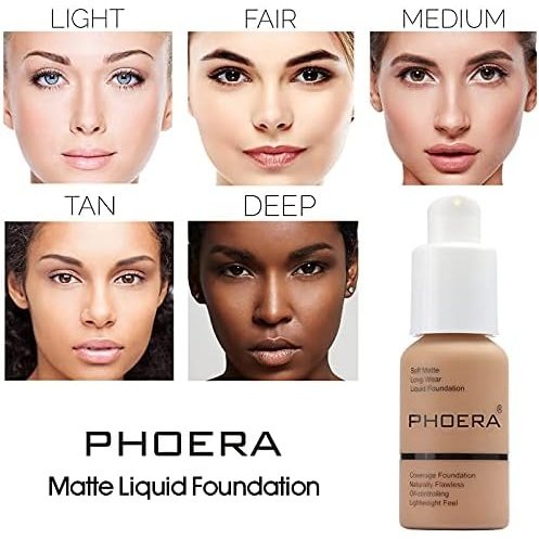 ABRUS® 24-Hour Long-lasting Matte Finish Foundation (#102 Nude) with Skin-Benefiting Properties