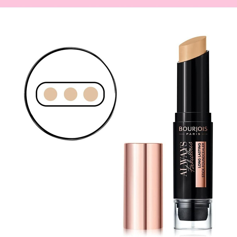 Bourjois 24-Hour Foundation and Concealer Stick with Blender in 200 Rose Vanilla - Your All-in-One Makeup Solution