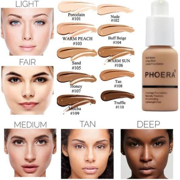 24-Hour Long-Lasting Matte Foundation with Oil Control - Full Coverage Face Concealer for Women, 30ml