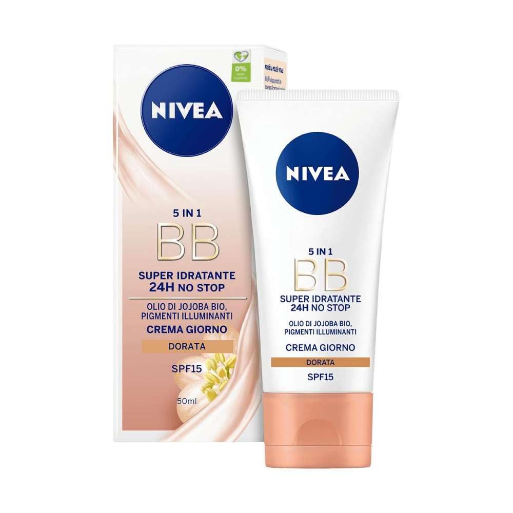 NIVEA 5-in-1 Provitamin B5 BB Cream for Medium to Dark Skin Tones with 24 Hour Moisturization and SPF 15- 50ml