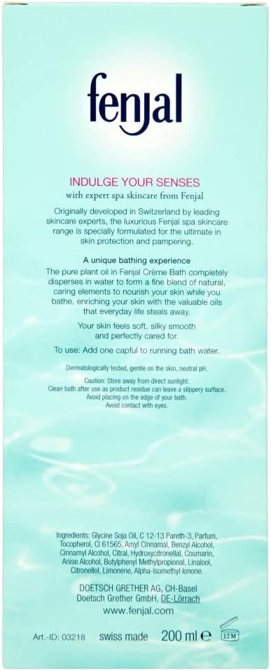 FENJAL Classic Luxury Creme Bath Oil - 200ml |Cleanses and Nourishes Your Skin