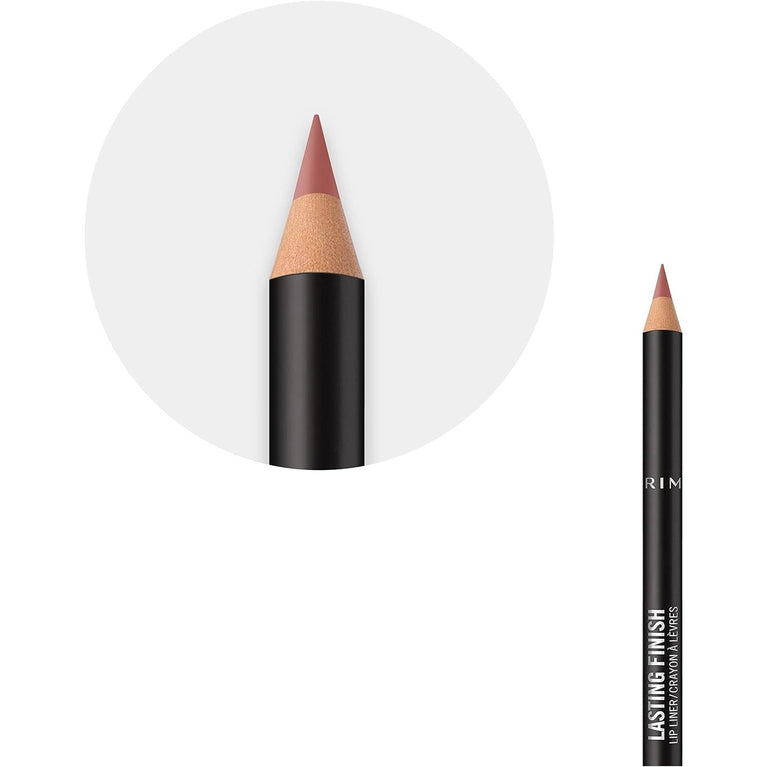 Rimmel 8-Hour Wear Lip Liner in 90s Nude Shade, 4g - Creamy & Smooth with Vibrant Colour
