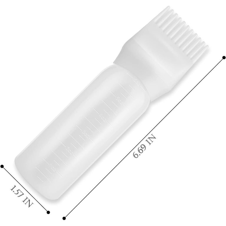 Hair Dye Applicator Brush 3 Pack with Comb Head and Graduated Scale (Pink+White+Purple)