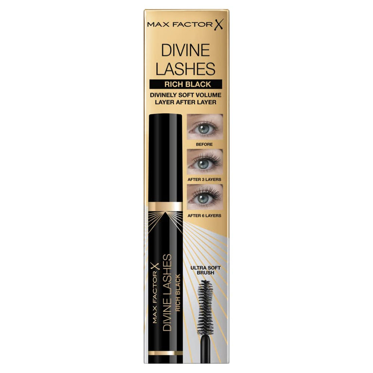 Max Factor Ultra-Lightweight Black Mascara with Divine Lashes Volume, 8 ml