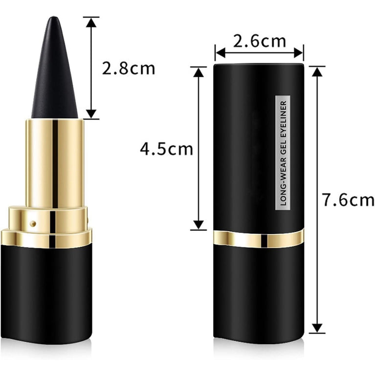 24-Hour Waterproof and Smudge-Proof Black Eyeliner Pencil with Matte Finish for Eye Makeup and Body Art (04#Black)