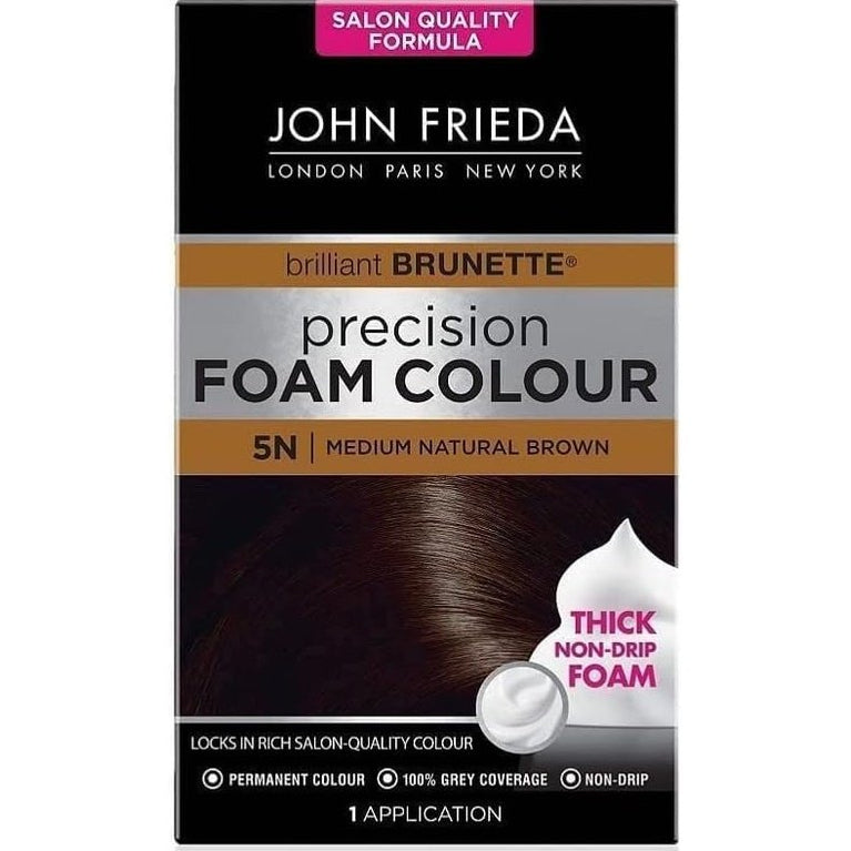 Salon-Quality Foam Hair Dye Kit for Medium Natural Brown Hair Color, 100% Gray Coverage