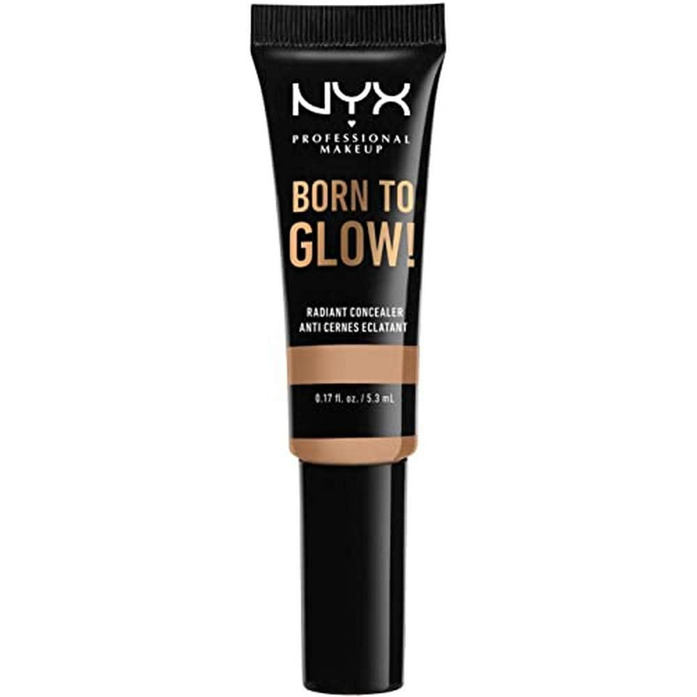 NYX Professional Makeup Born to Glow Vegan Concealer, Medium Olive Shade, Reduces Under Eye Circles, Ideal for Highlight and Contour, with Iridescent Finish