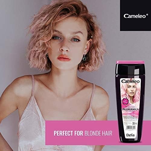 Cameleo - Pink Hair Toner with Rose Water, NO Yellow Shades, Tones, Semi Permanent Hair Dye - Blonde, Grey Hair - Colour & Care - Paraben Free | 200ml
