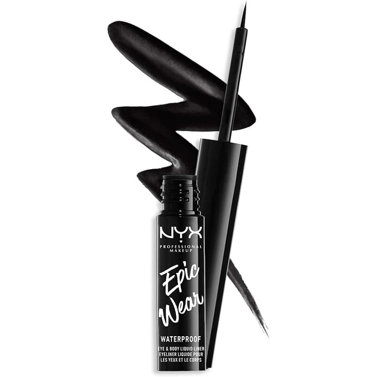 NYX Pro Artist-Inspired Epic Wear Liquid Liner, Matte Black, Waterproof and Smudge-proof, Ideal for Eye Makeup and Body Art, Long-lasting 72-hour Wear