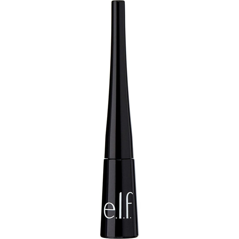 e.l.f. Jet Black Expert Liquid Eyeliner, Non-Smudging, Long-Lasting Precision Brush, Enhancer & Definer, Travel-Friendly, 4.2ml, Cruelty-Free and Vegan