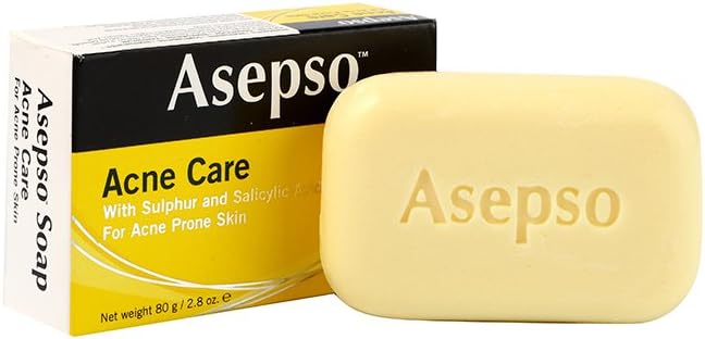 Asepso SULPHUR Plus Salicyclic Acid Bar Soap for Acne Prone Skin - 2.8 Oz