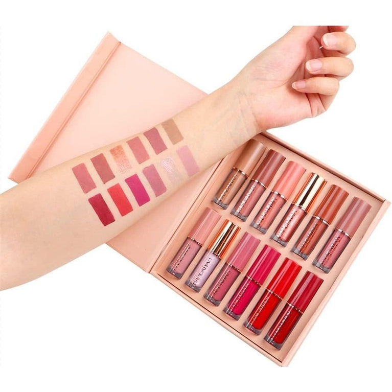 Vibrant 12-Color Long-Lasting Matte Liquid Lipstick Set with Waterproof Non-Stick Formula, Perfect Makeup Gift Kit for Women (Set A)