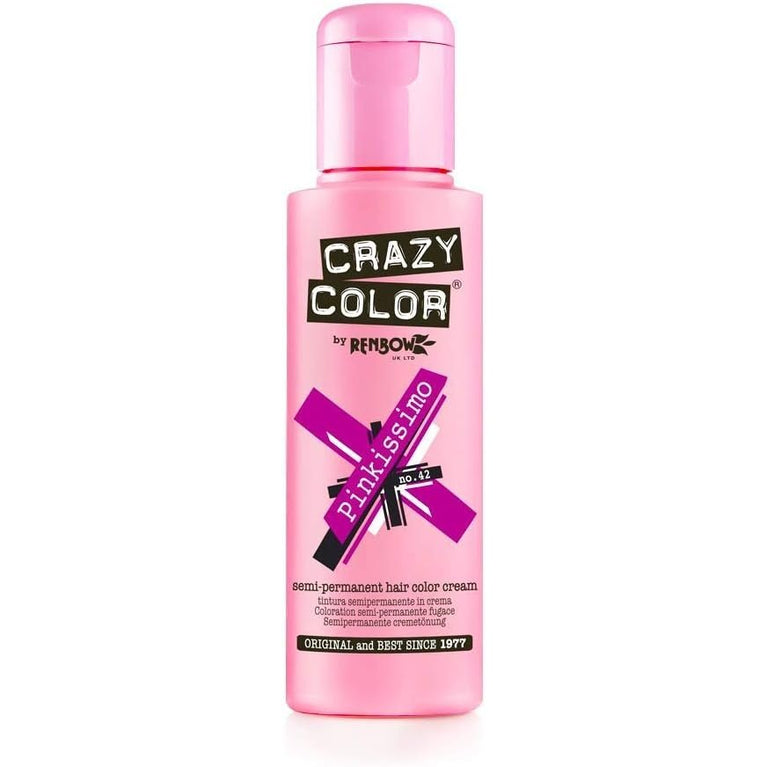Renbow Crazy Color Pinkissimo Semi Permanent Hair Dye Cream No.42 - 100ml