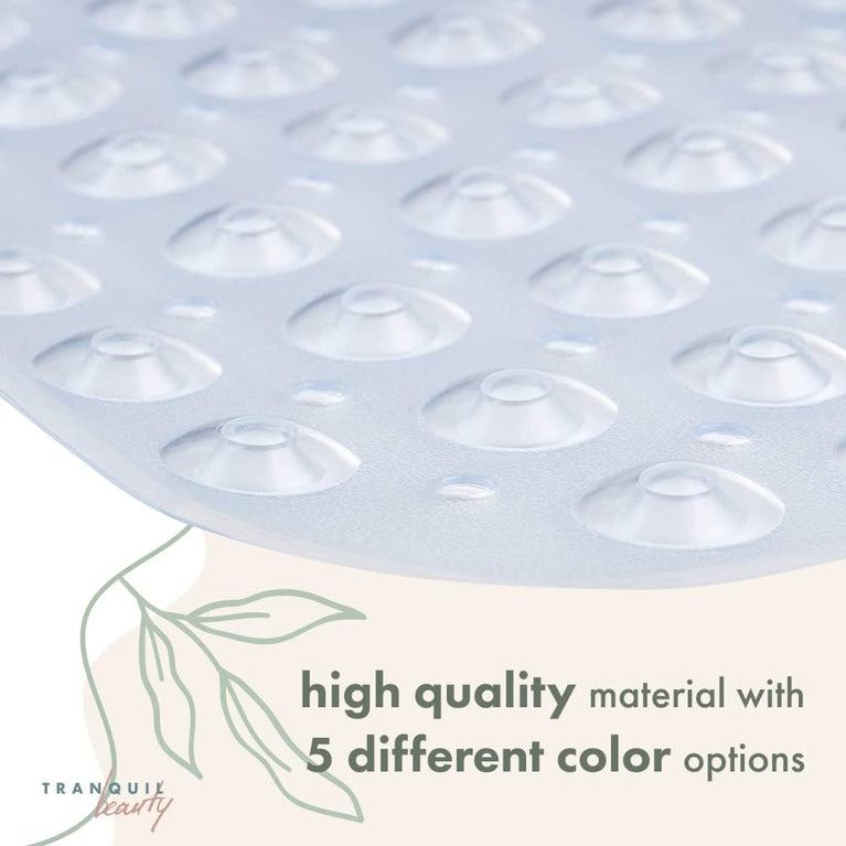 TranquilBeauty Clear Non-Slip Bath Mat with Suction Cups | Extra Long 100x40cm Bathtub Mats