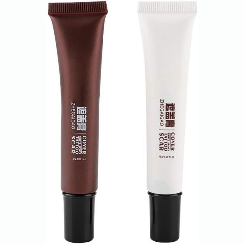 Professional Camouflage Concealer Cream: Waterproof Tattoo and Scar Cover Up Makeup for Skin Blemishes and Birthmarks (Classic Tattoo Concealer)