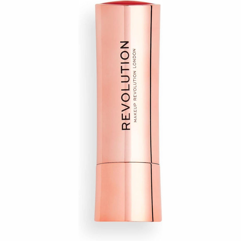Revolution Satin Kiss Velvet Finish Lipstick in Decadence, 3.5g - Cherry Red, Vegan & Cruelty-Free