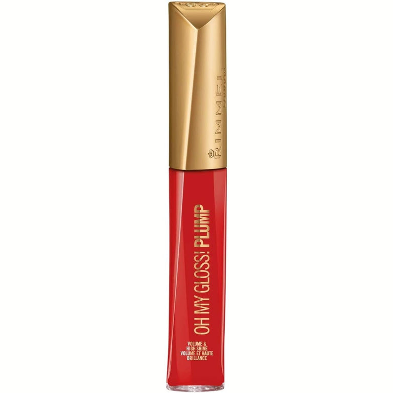 Rimmel London 3D Effect Oh My Gloss Plump Lip Shine in 500 Saucy - 6ml with Moisturising Oils for Ultra Bright, Soft Lips