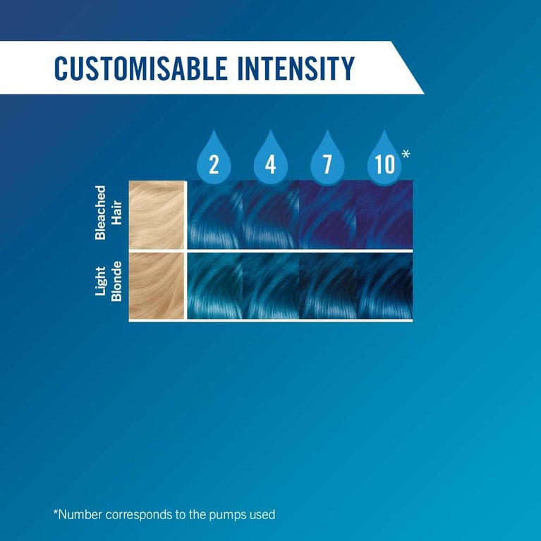 Schwarzkopf LIVE Colour Drops, Vegan, Semi-permanent, Blue Hair Dye, Lasts 2 to 12 Washes, Crystal Blue 30 ml