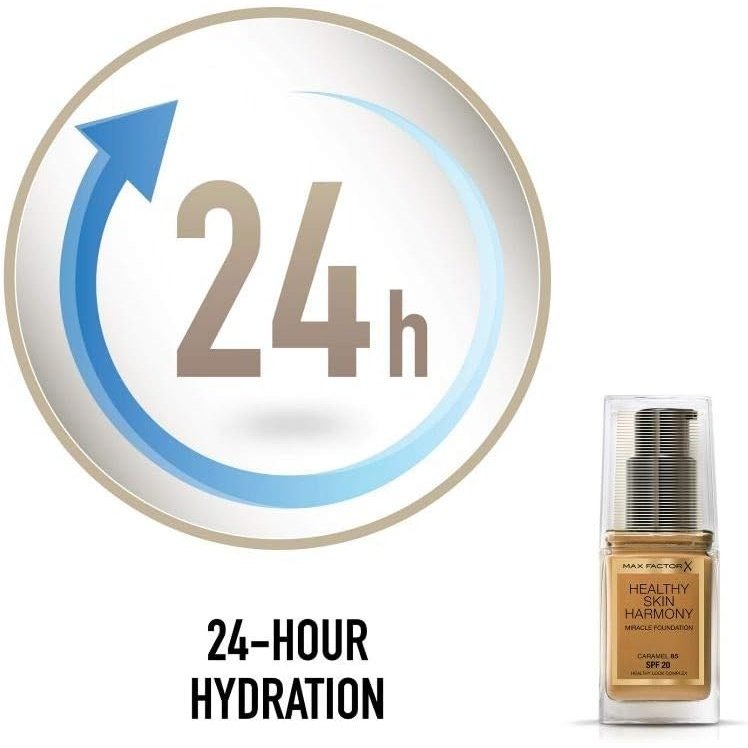 Max Factor 24H Hydrating & Matte Finish Foundation with SPF 20 in 85 Caramel, 30 ml