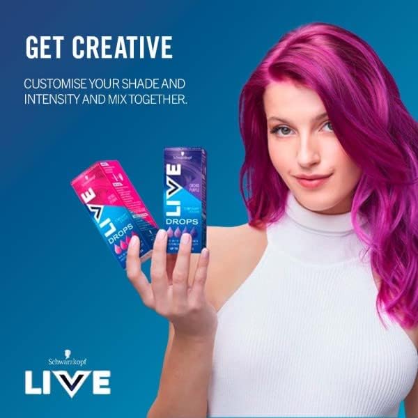Live Schwarzkopf Colour Drops, Vegan, Semi-Permanent, Lasts 2 to 12 Washes, Ice Silver, 30 ml