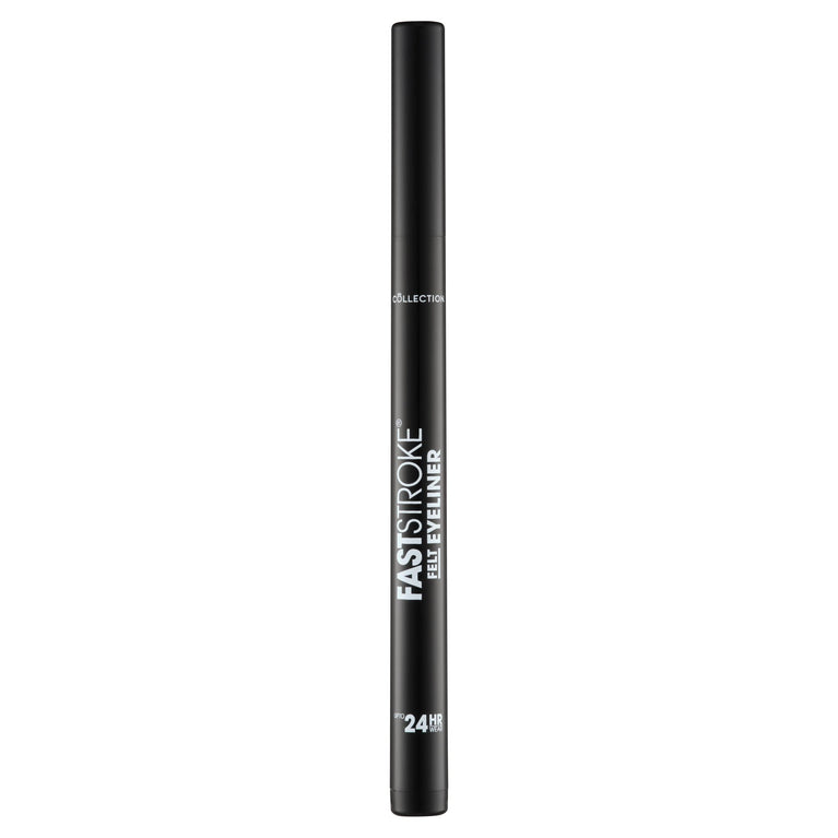 Collection Cosmetics Quick-Dry, Long-Lasting Felt Tip Eyeliner with Precision Fine Tip, Highly Pigmented, 4ml, Black - Vegan Friendly
