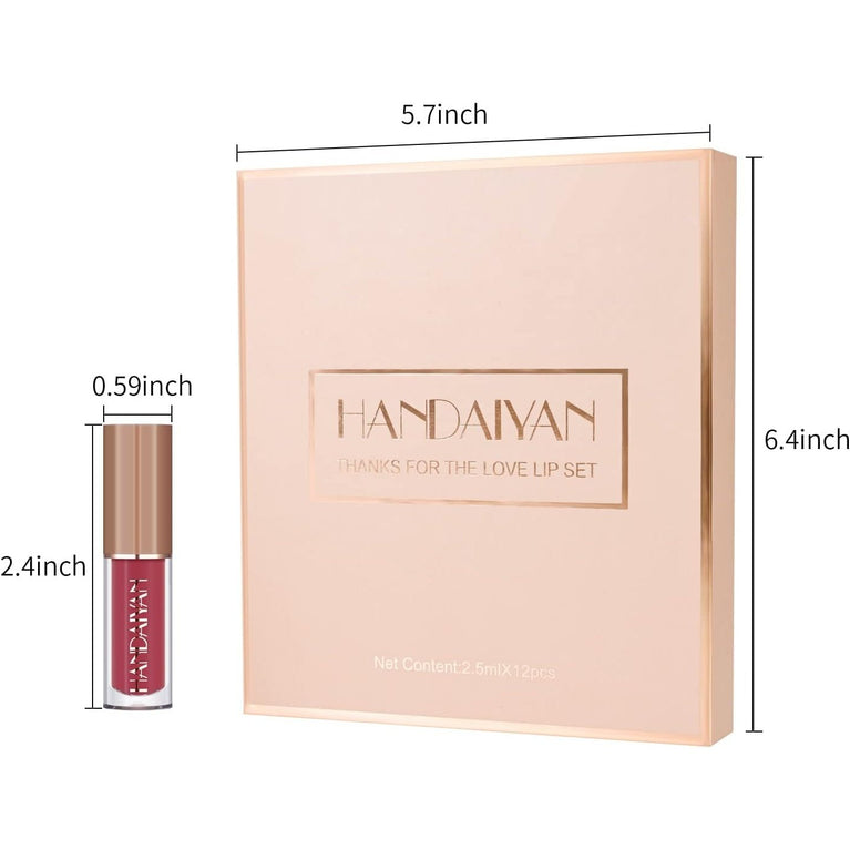 Deluxe 12-Shade Waterproof Liquid Lipstick Set - Velvet Matte Finish, Long-Lasting, Non-Stick, Fade-Resistant Lip Gloss and Red Lipstick Collection for Women (Set B)