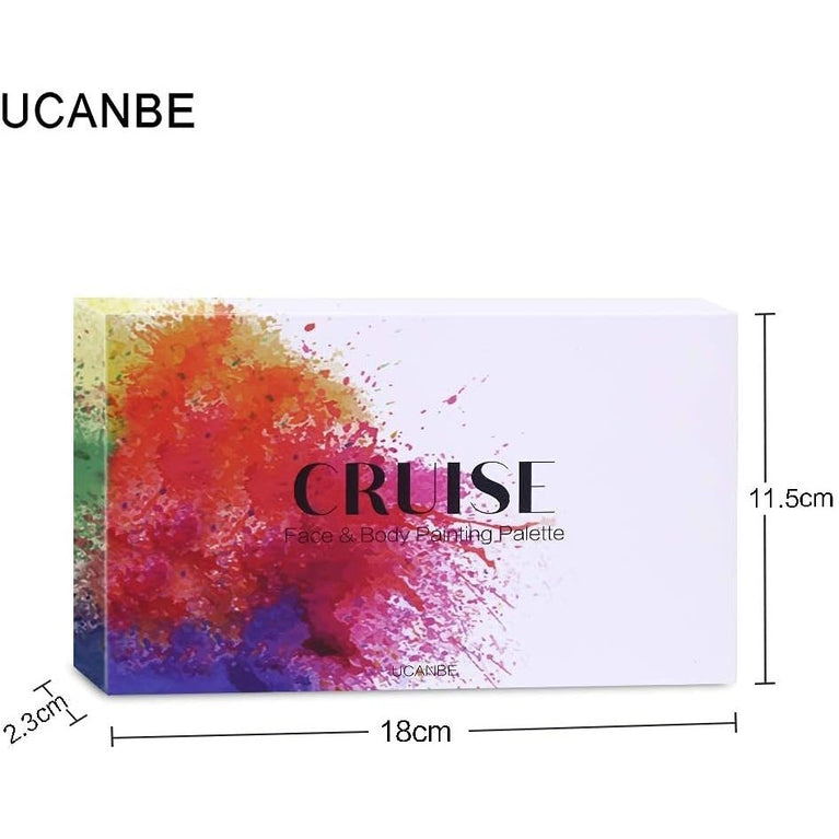 UCANBE Vibrant 15-Color Professional Body and Face Painting Kit with High-Precision 10-Piece Brush Set (Classic Edition)