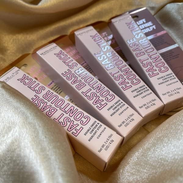 Makeup Revolution 2.4g Vegan Dual Contour & Highlight Stick - Medium Shade - Cruelty-Free & Blendable