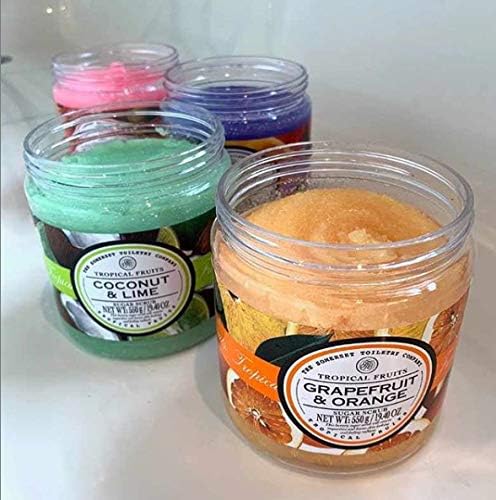 Tropical Fruits Sugar Scrub, Exfoliating Body Scrub For Smoother Healthier Skin Strawberry and Papaya 1 x 550g